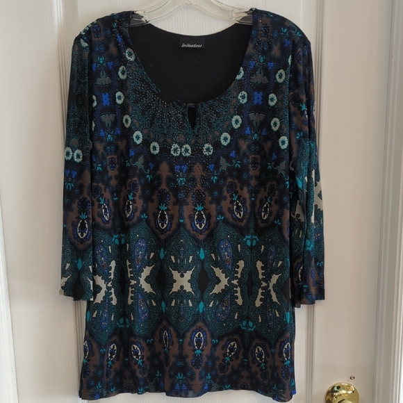 Initiatives Tops - Floral Sparkle Top